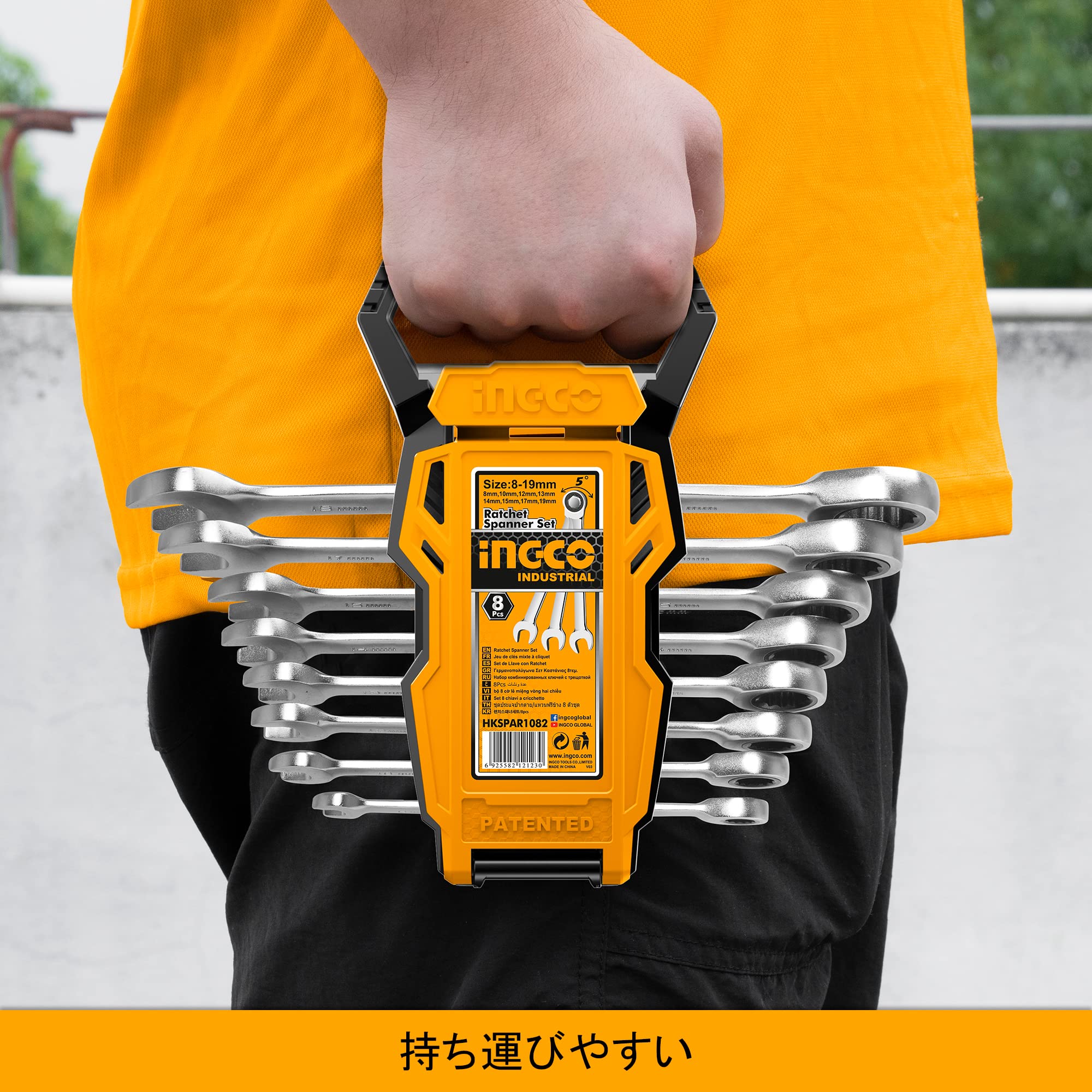 Amazon | INGCO ラチェットレンチセット 8本組 72ギア 8-19mm